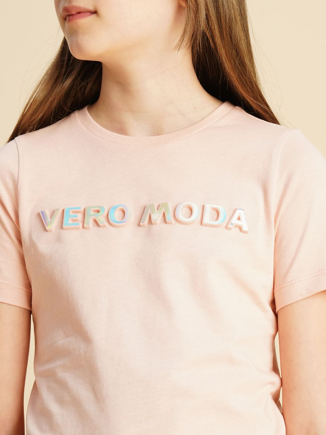 Girls Pink Logo Print T-Shirt