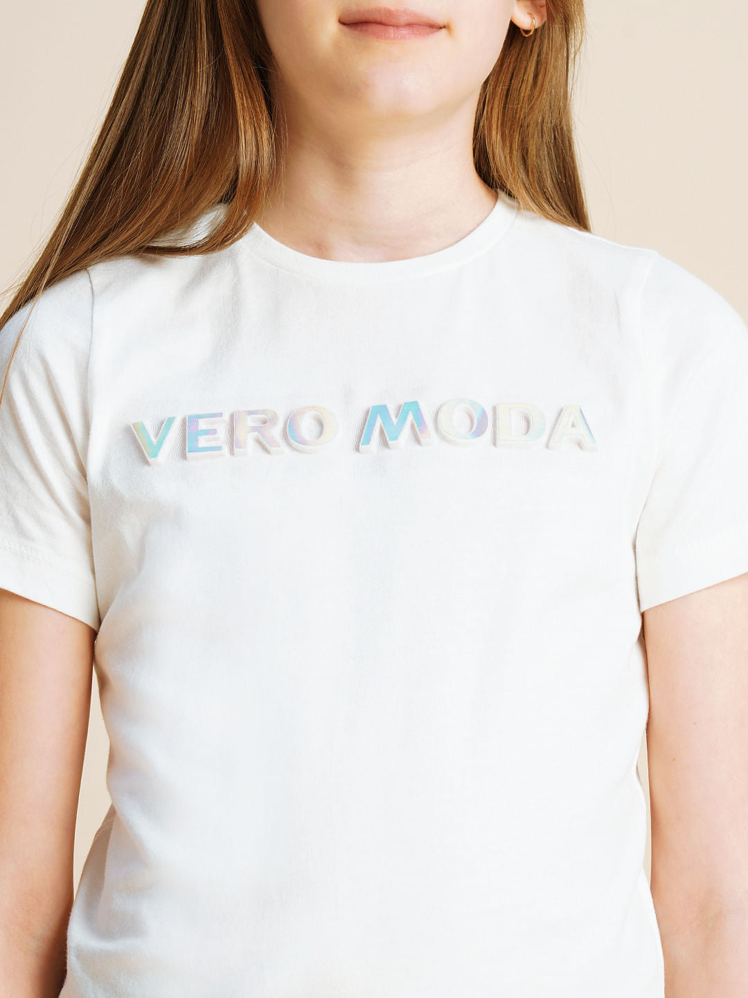 Girls White Logo Print T-Shirt