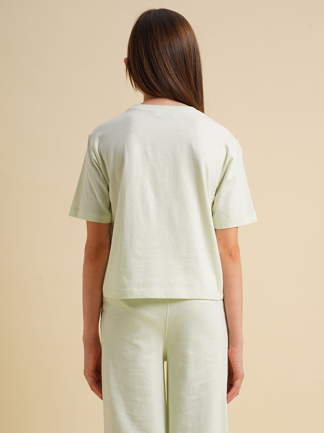 Girls Blue Stitch Graphic Print T-shirt