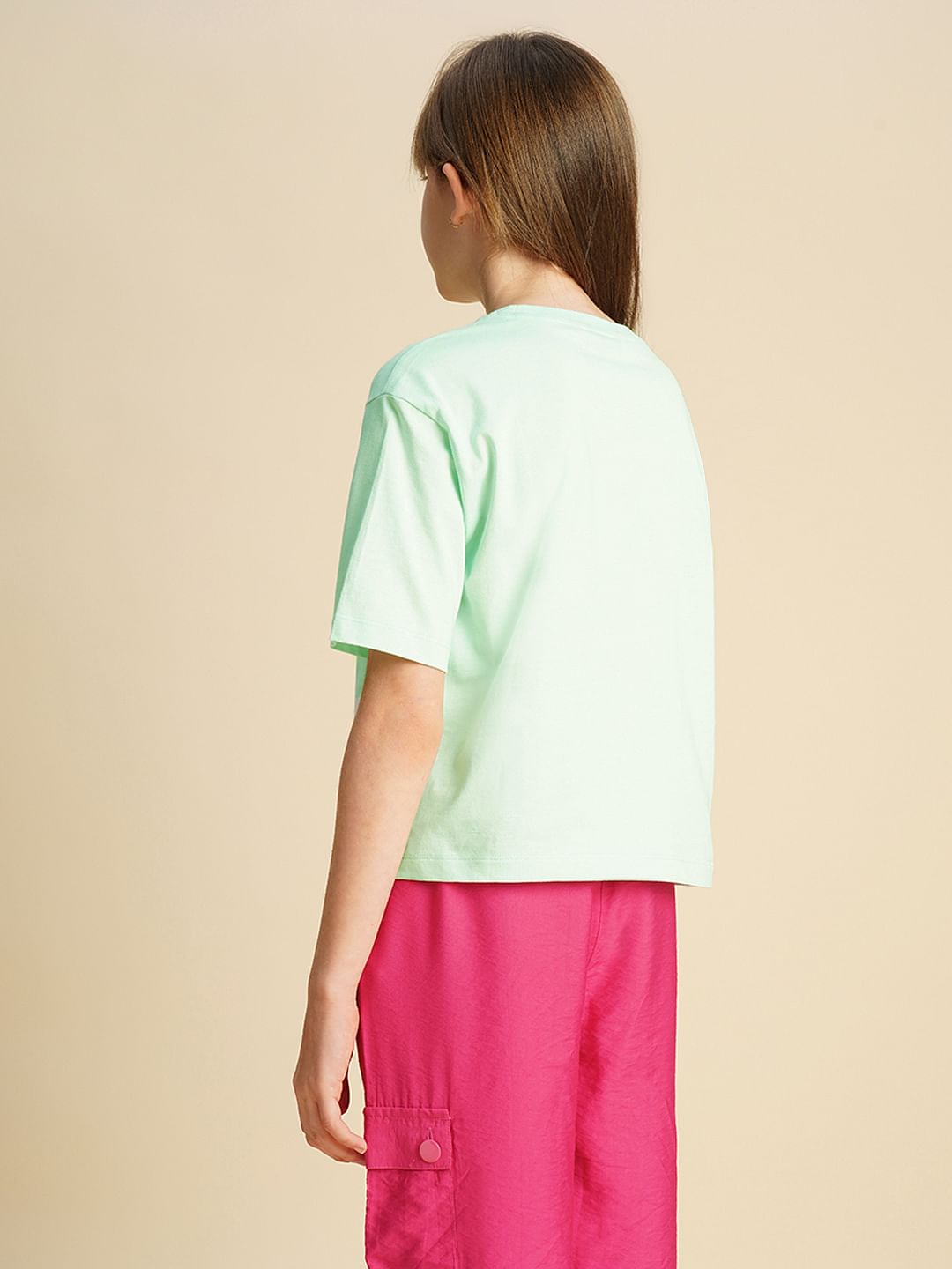 Girls Blue Sequin Whale Print T-Shirt