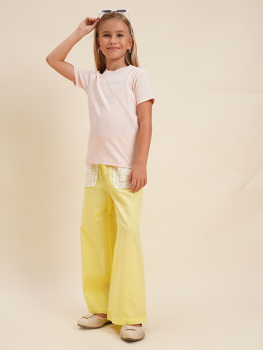 Girls Pink Logo Print T-Shirt