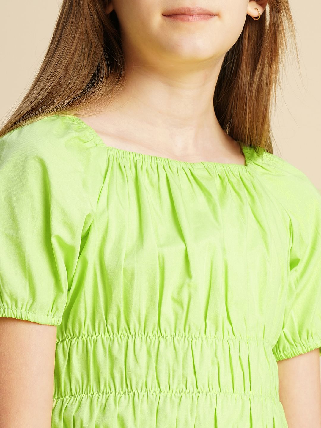 Girls Green Peplum Top