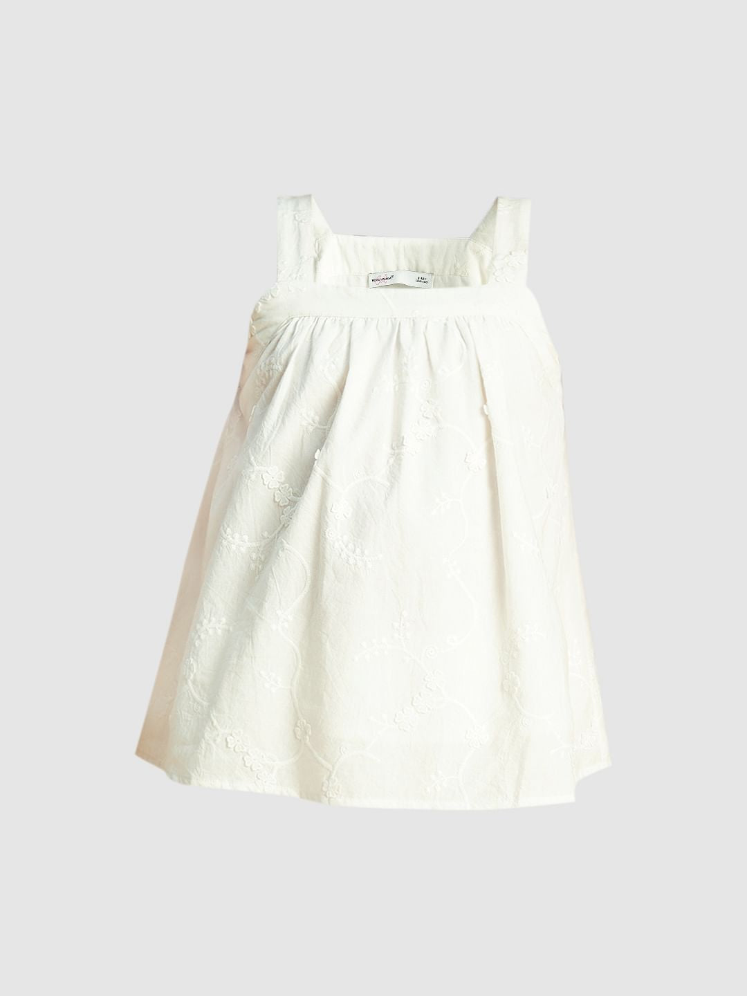 Girls White 3D Schiffli Co-Ord Set Top