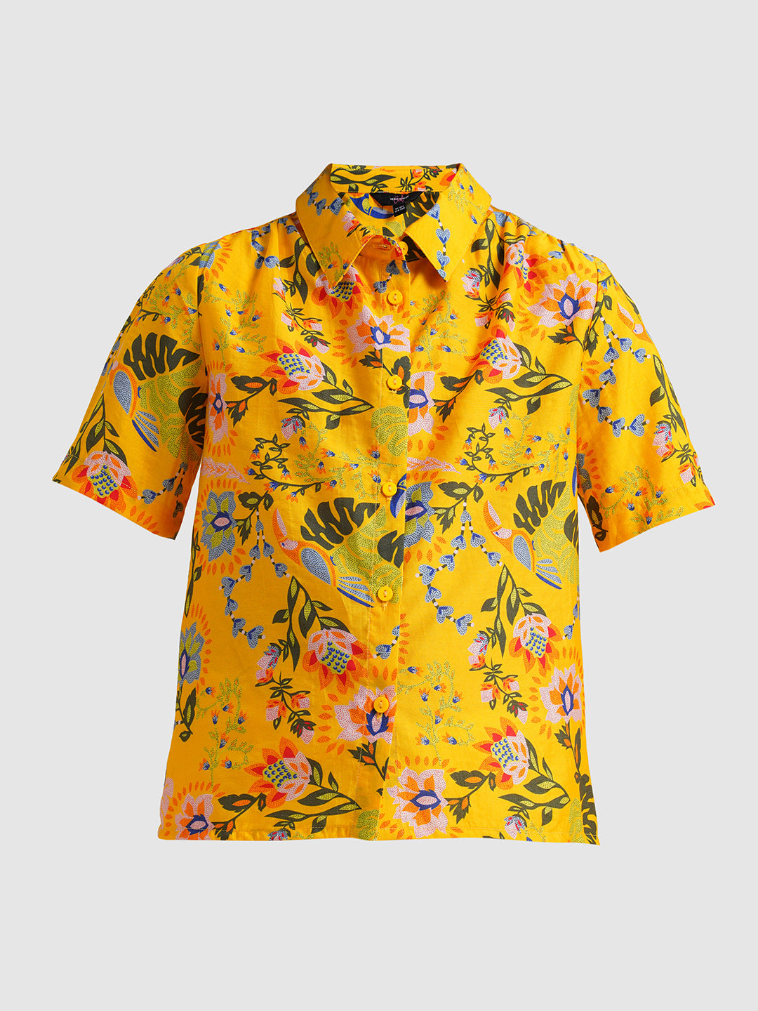 Girls Yellow Printed Shirt