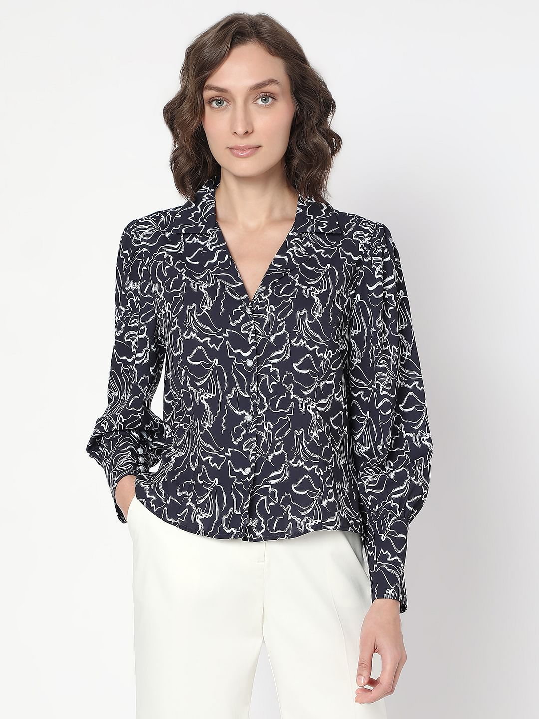 Black Abstract Print Shirt