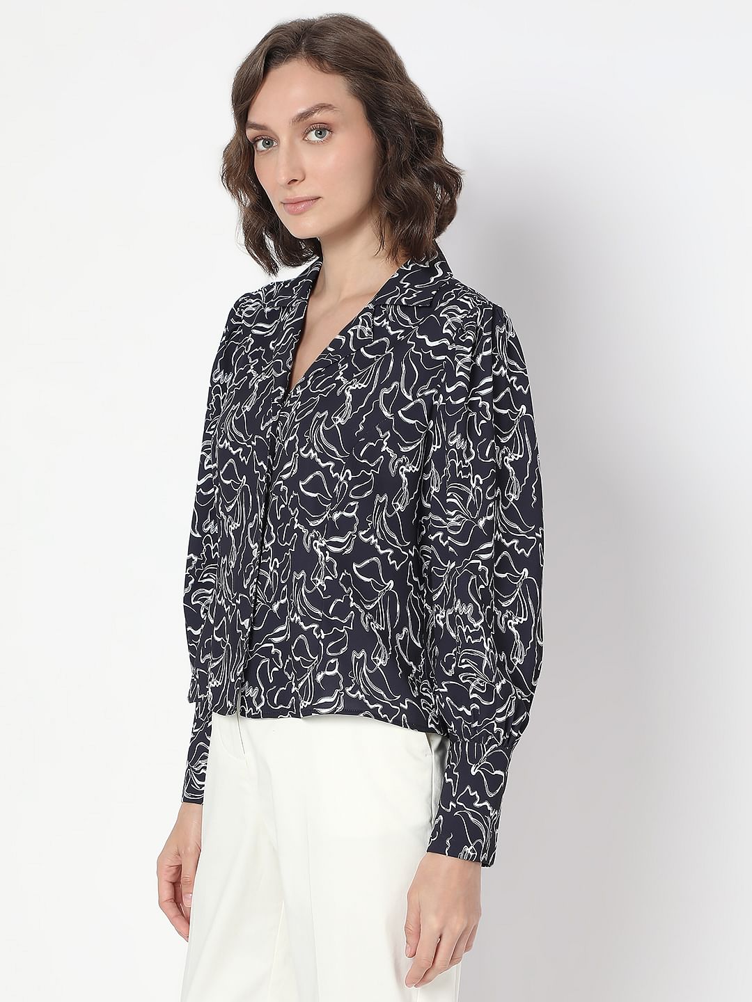 Black Abstract Print Shirt