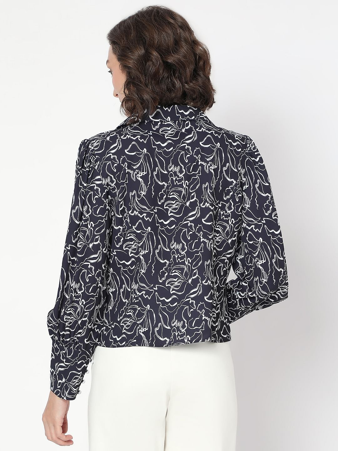 Black Abstract Print Shirt