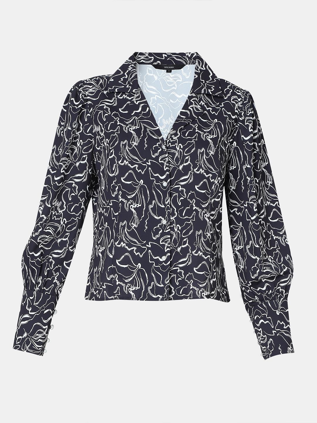 Black Abstract Print Shirt
