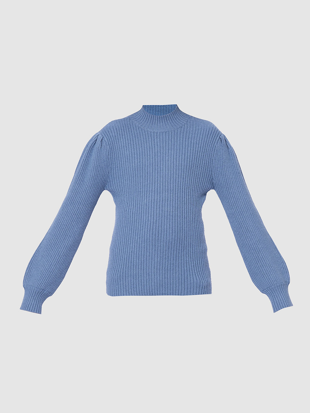 Girls Blue High Neck Pullover