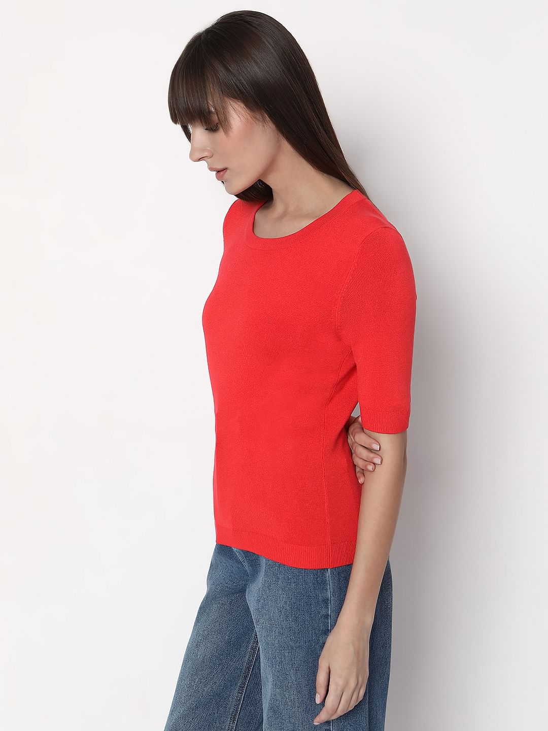 Poppy Red Knit Top