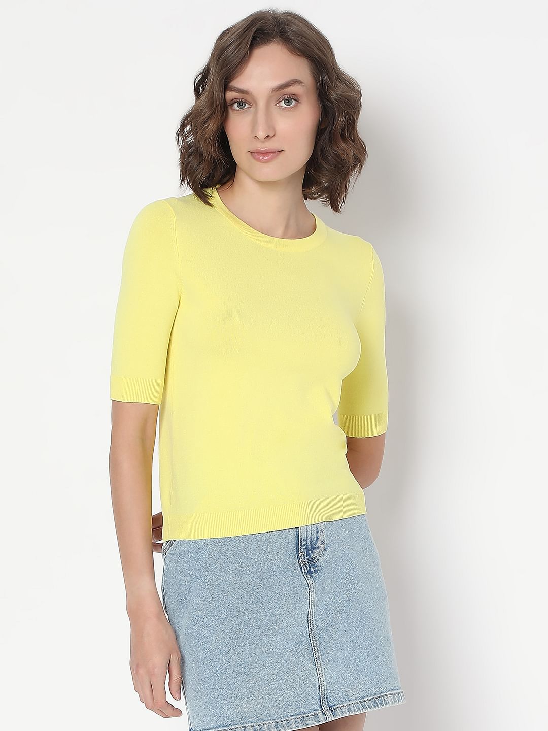 Lemon Green Knit Top