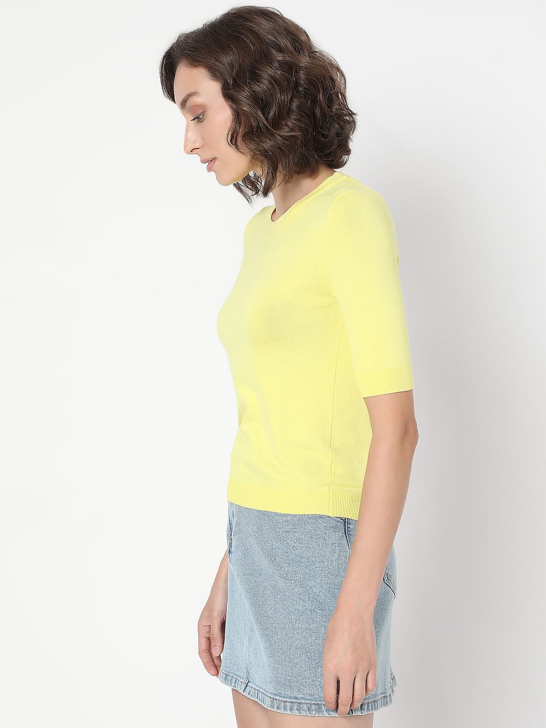 Lemon Green Knit Top