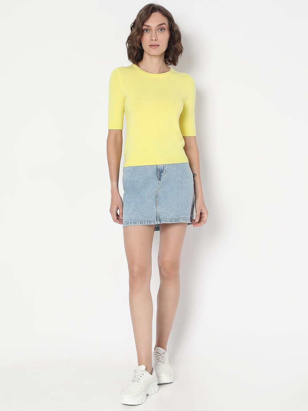 Lemon Green Knit Top