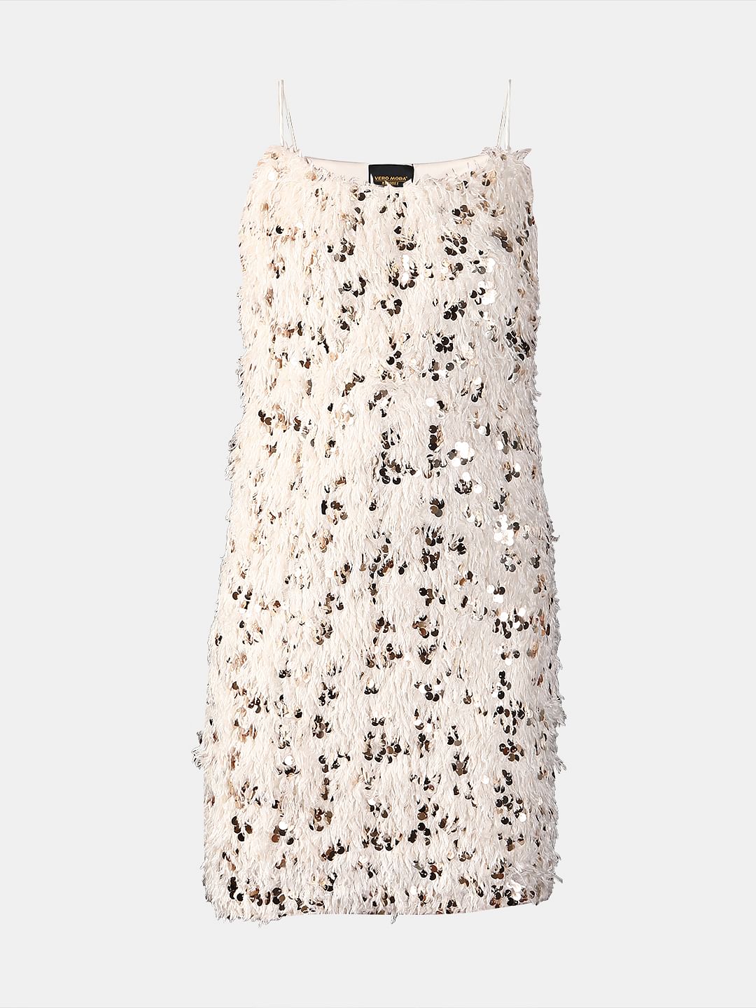 Ivory Sequined Short Dress