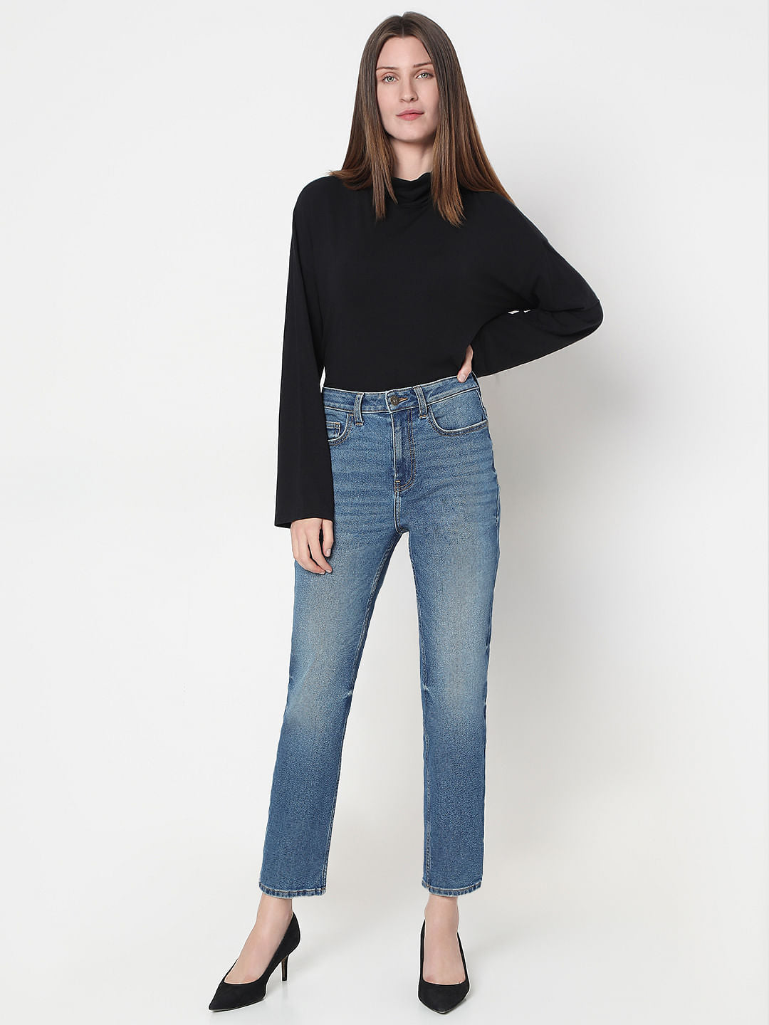 Blue High Rise Skinny Fit Jeans