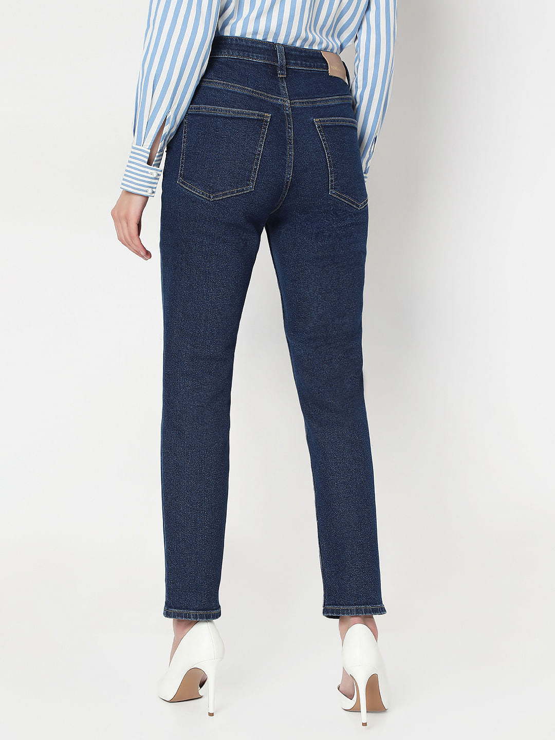 Dark Blue High Rise Skinny Fit Jeans