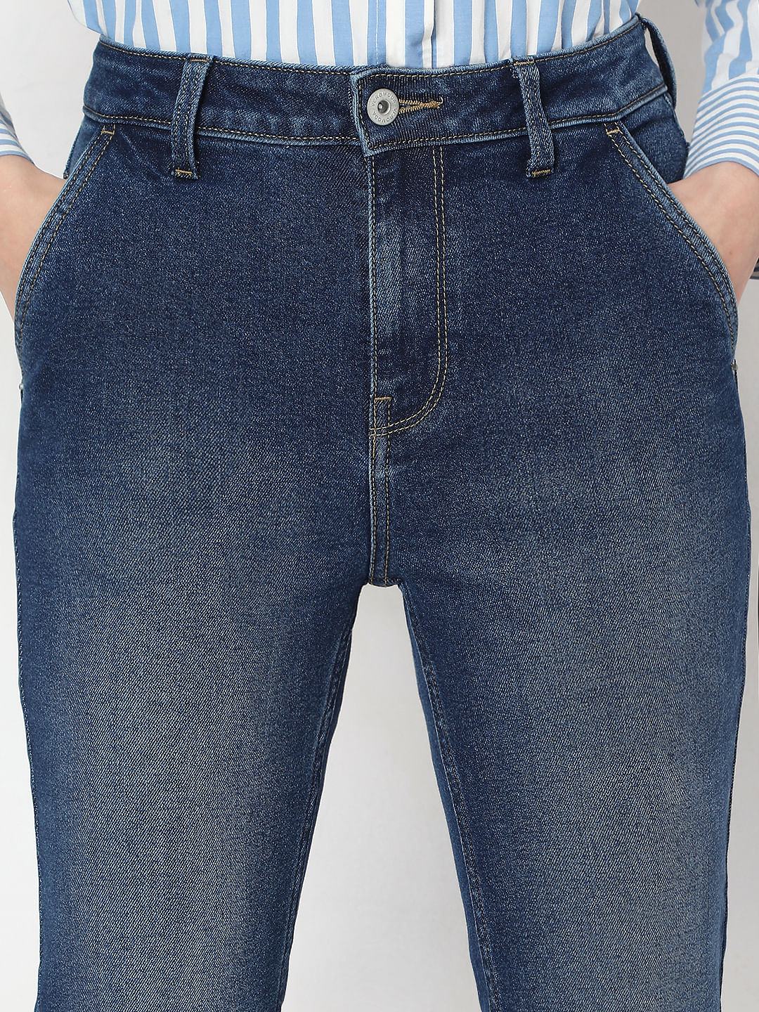 Dark Blue High Rise Skinny Fit Jeans