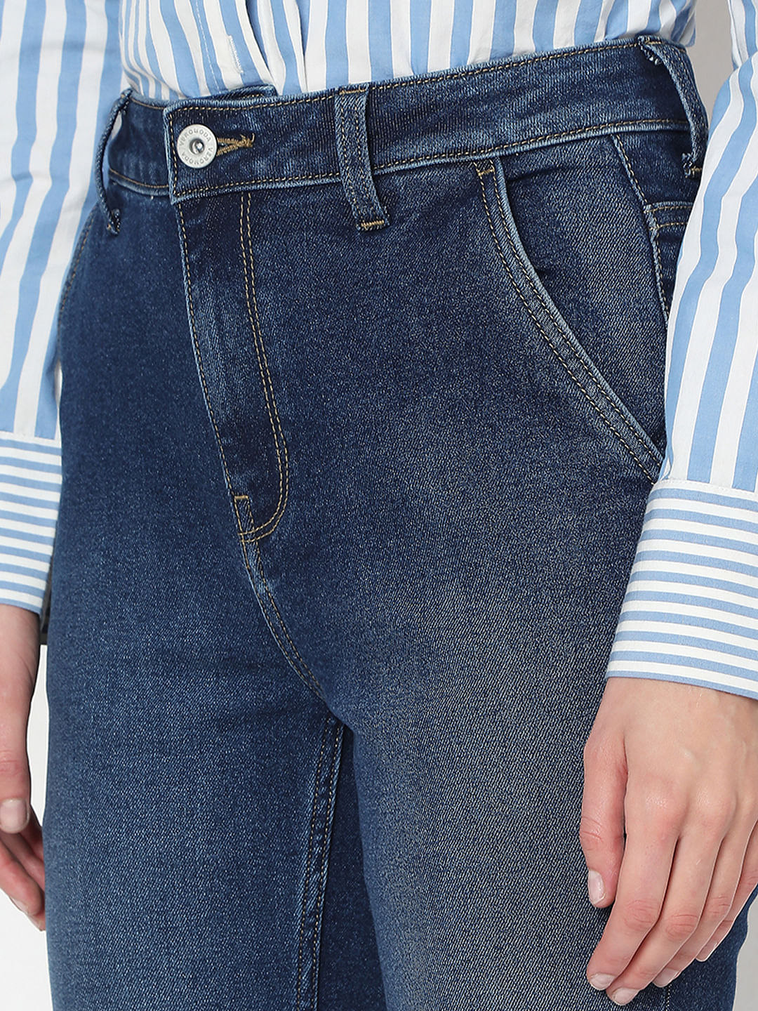 Dark Blue High Rise Skinny Fit Jeans