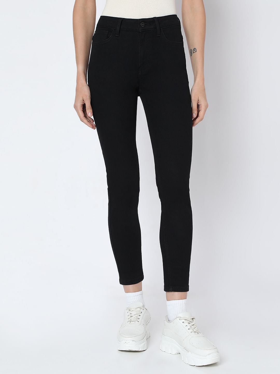 Black High Rise Skinny Fit Jeans
