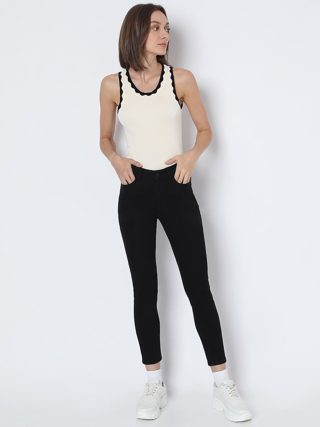 Black High Rise Skinny Fit Jeans