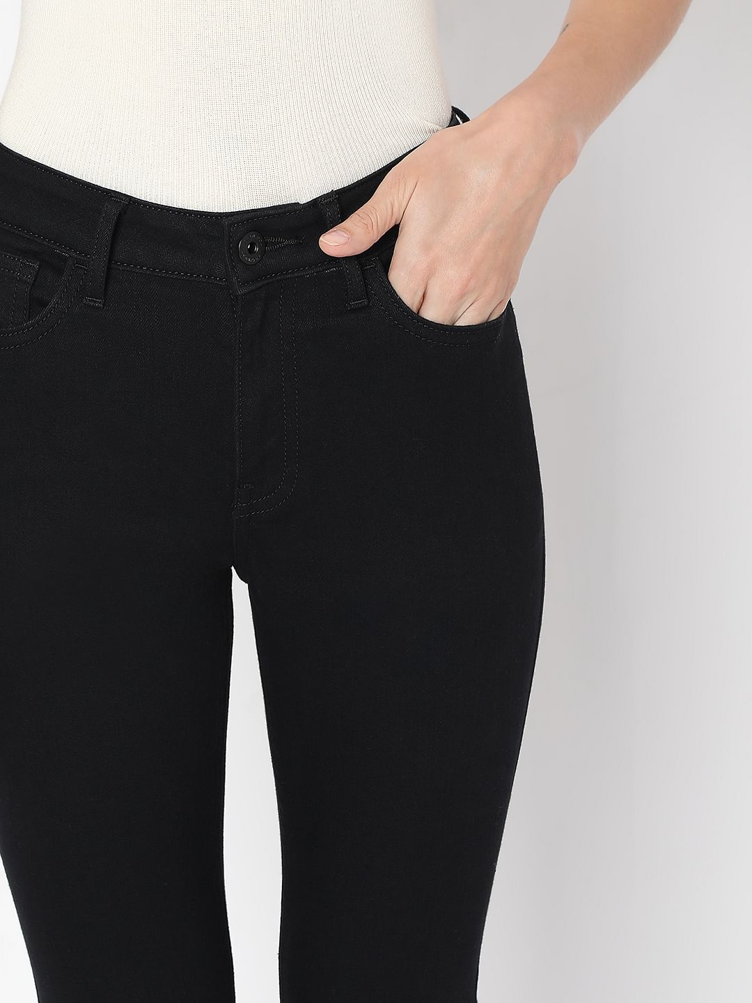 Black High Rise Skinny Fit Jeans
