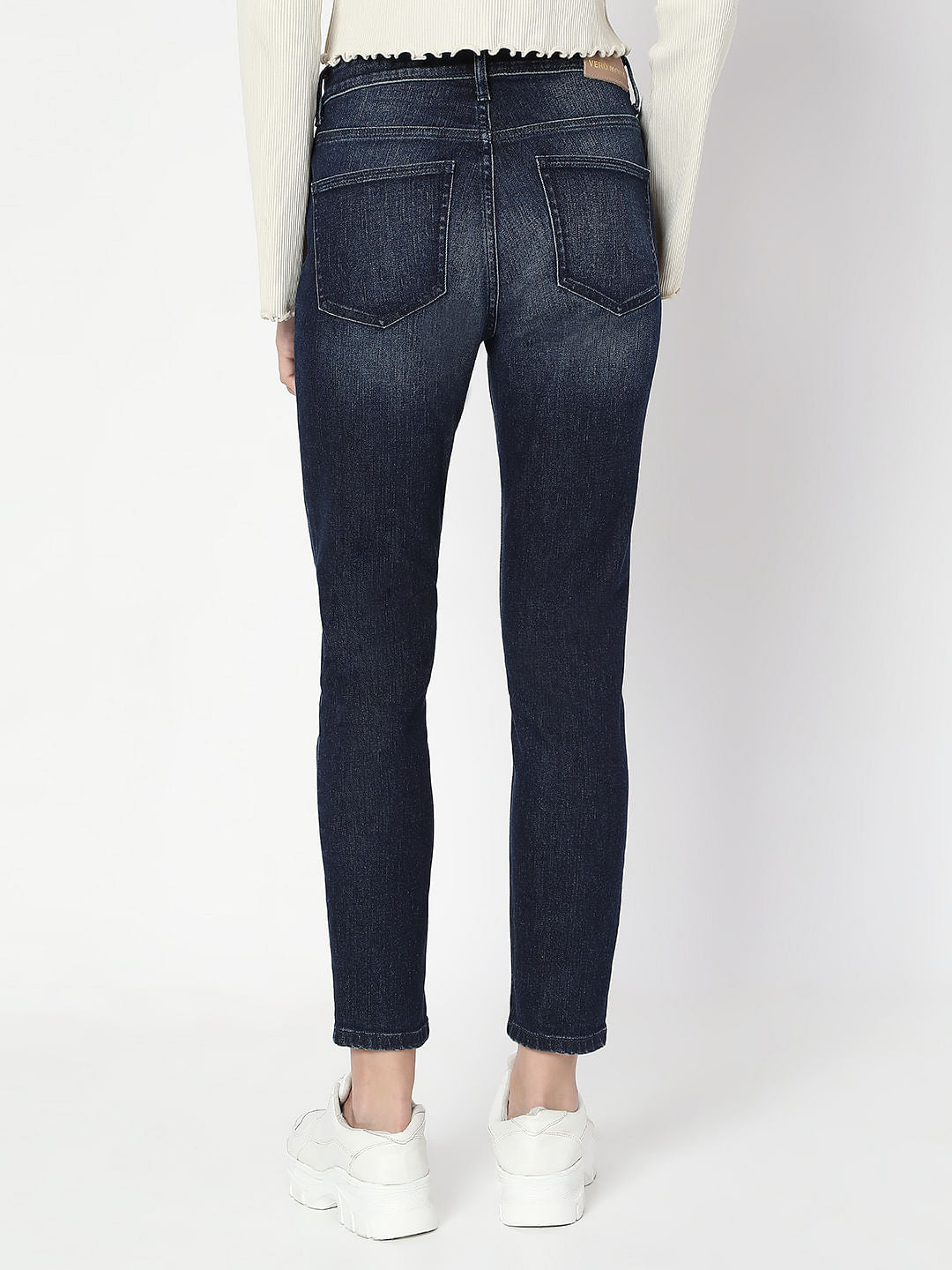 Dark Blue High Rise Skinny Fit Jeans