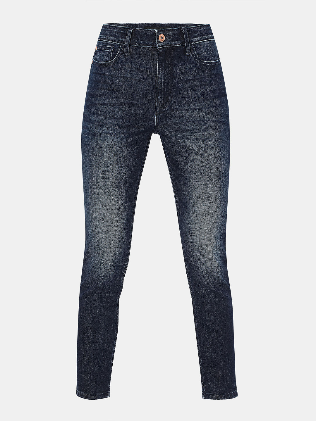 Dark Blue High Rise Skinny Fit Jeans