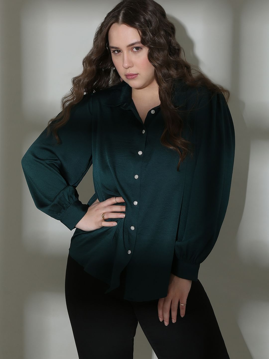 Curve Dark Green Shirt
