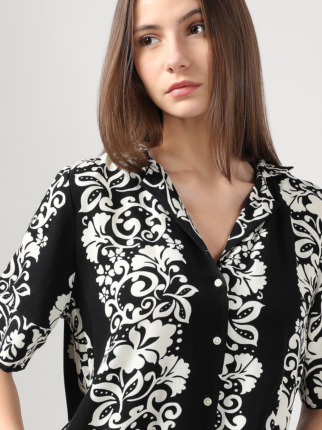 Black Printed Viscose Shirt