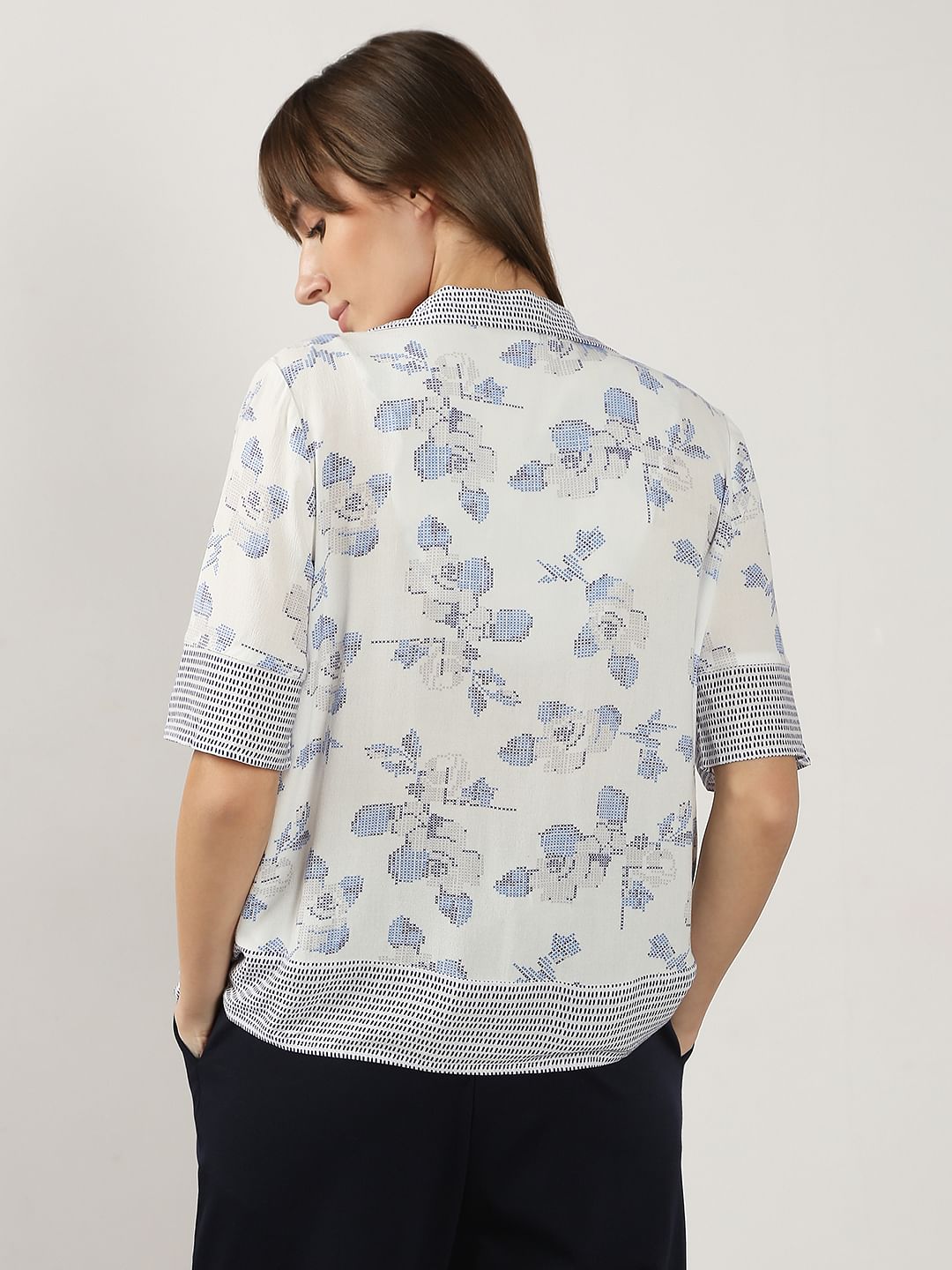 White Printed Viscose Shirt