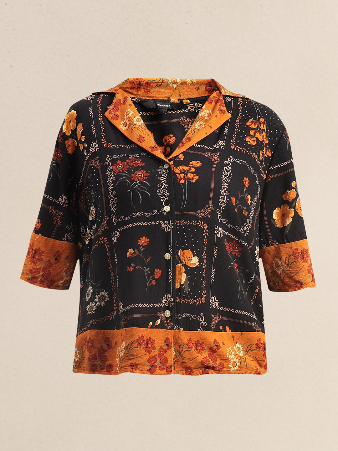 Floral Viscose Short Sleeves Shirt