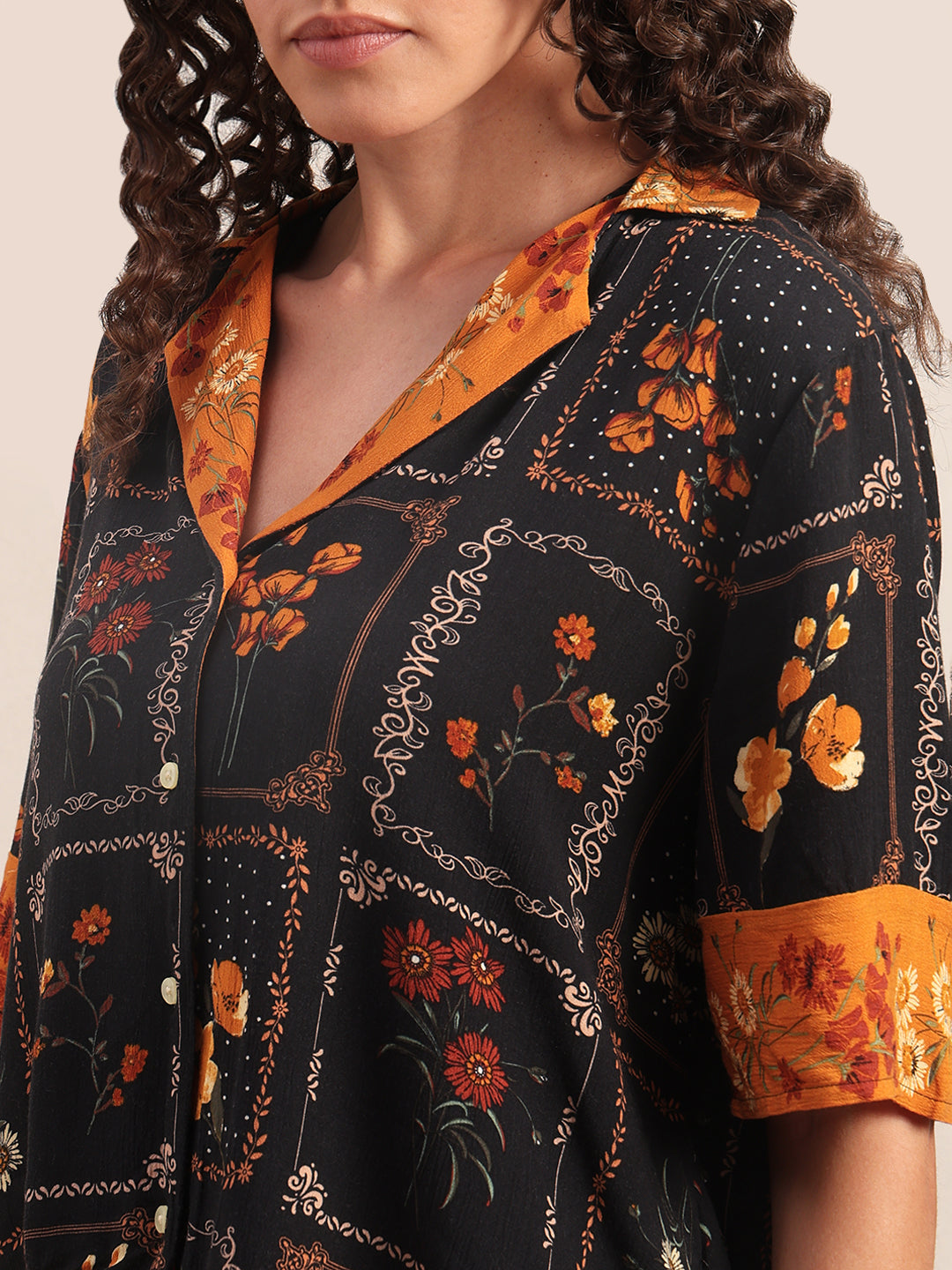 Floral Viscose Short Sleeves Shirt