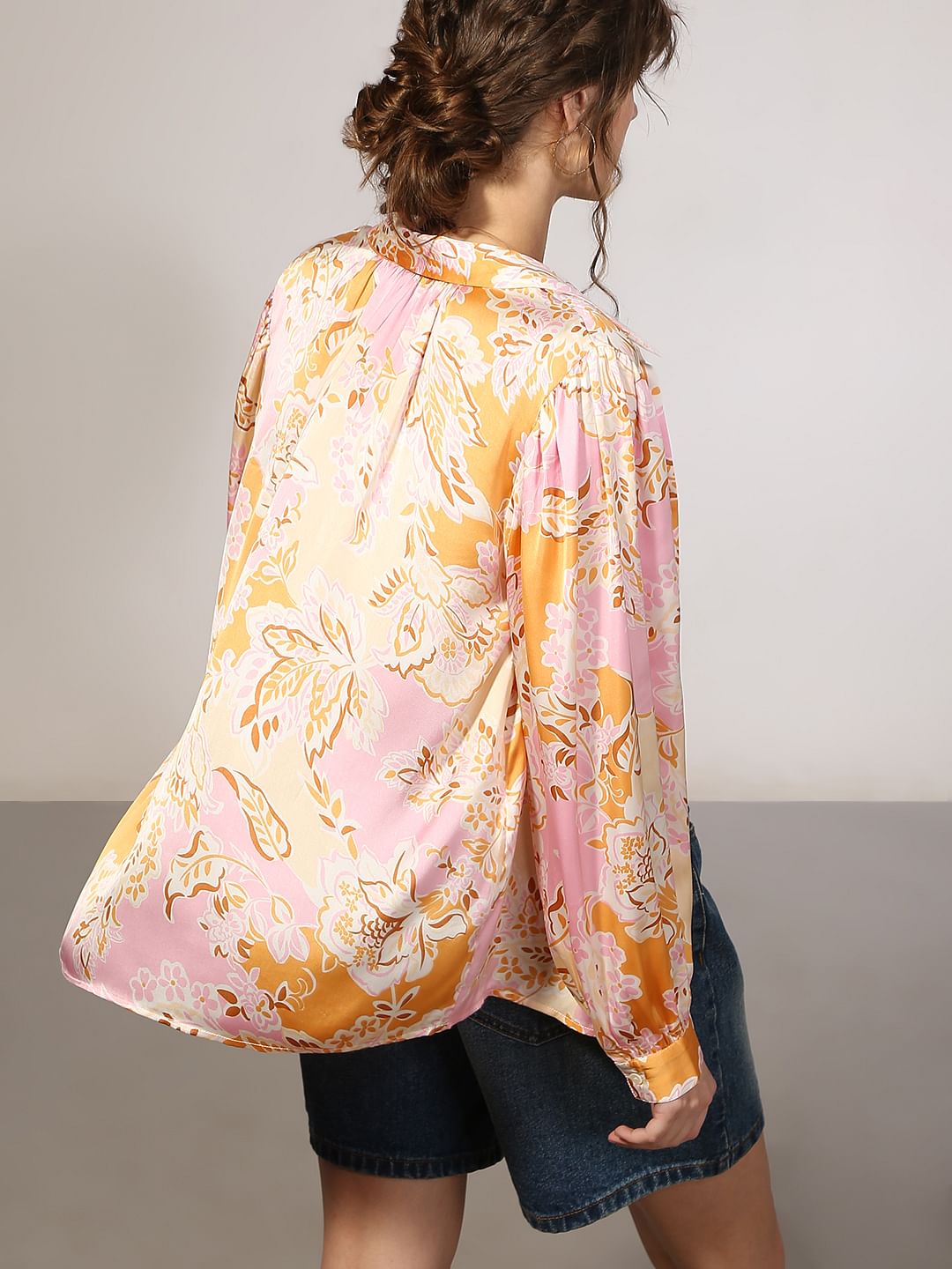 Pink Floral Print Shirt