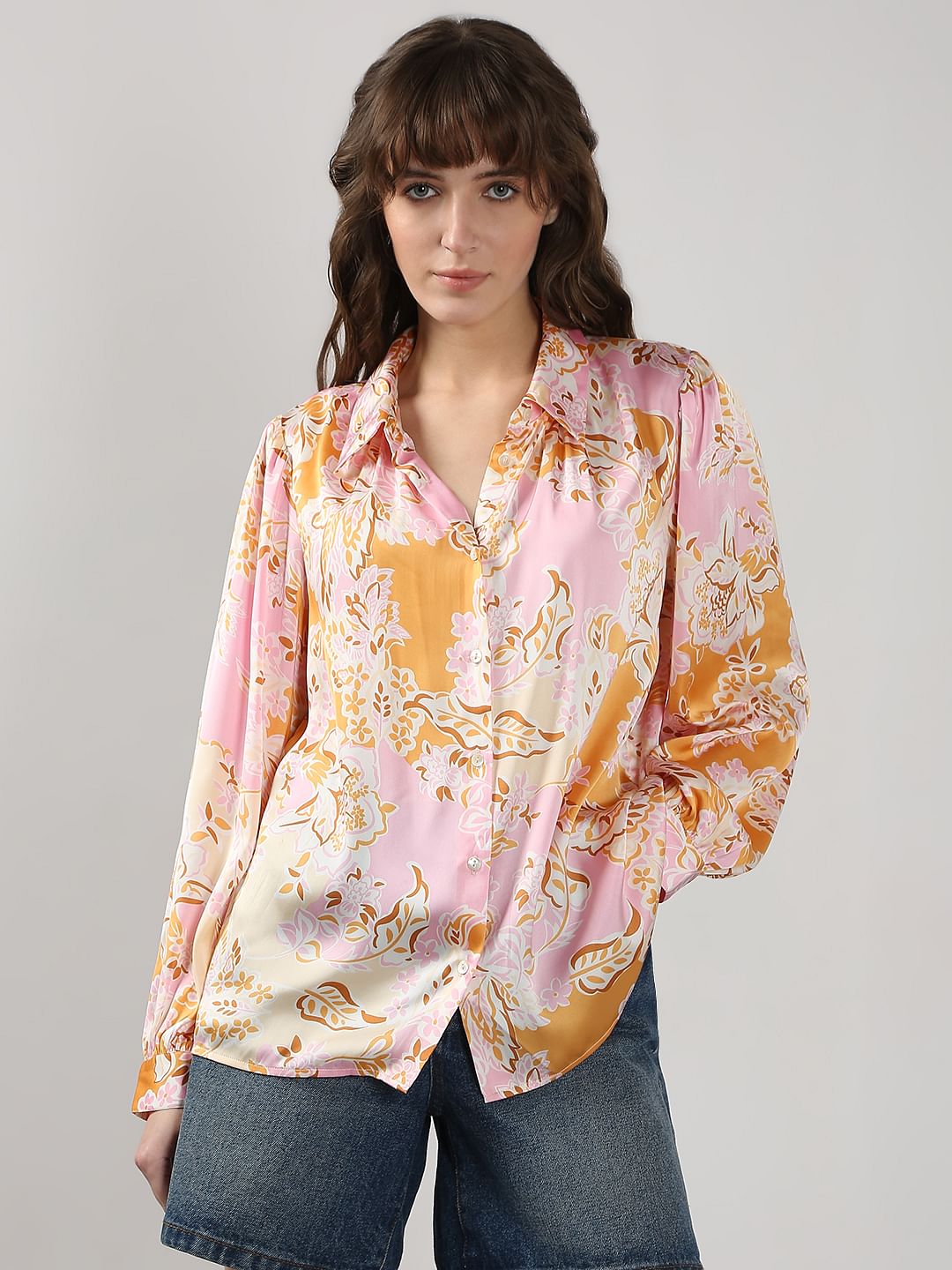 Pink Floral Print Shirt