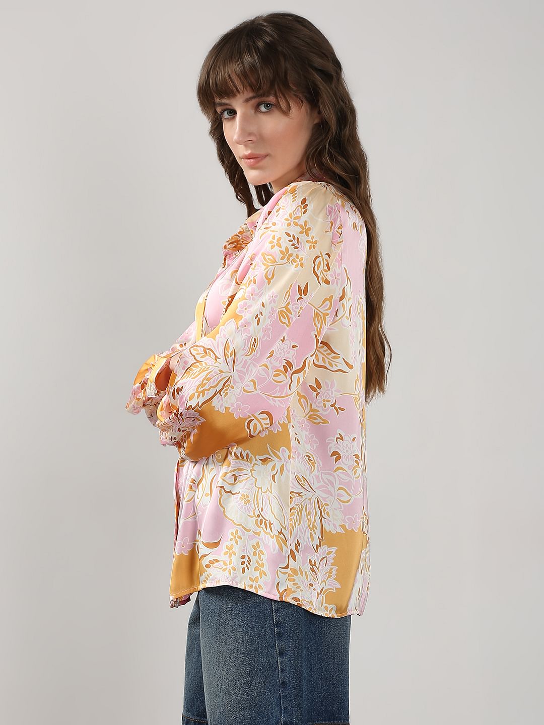 Pink Floral Print Shirt