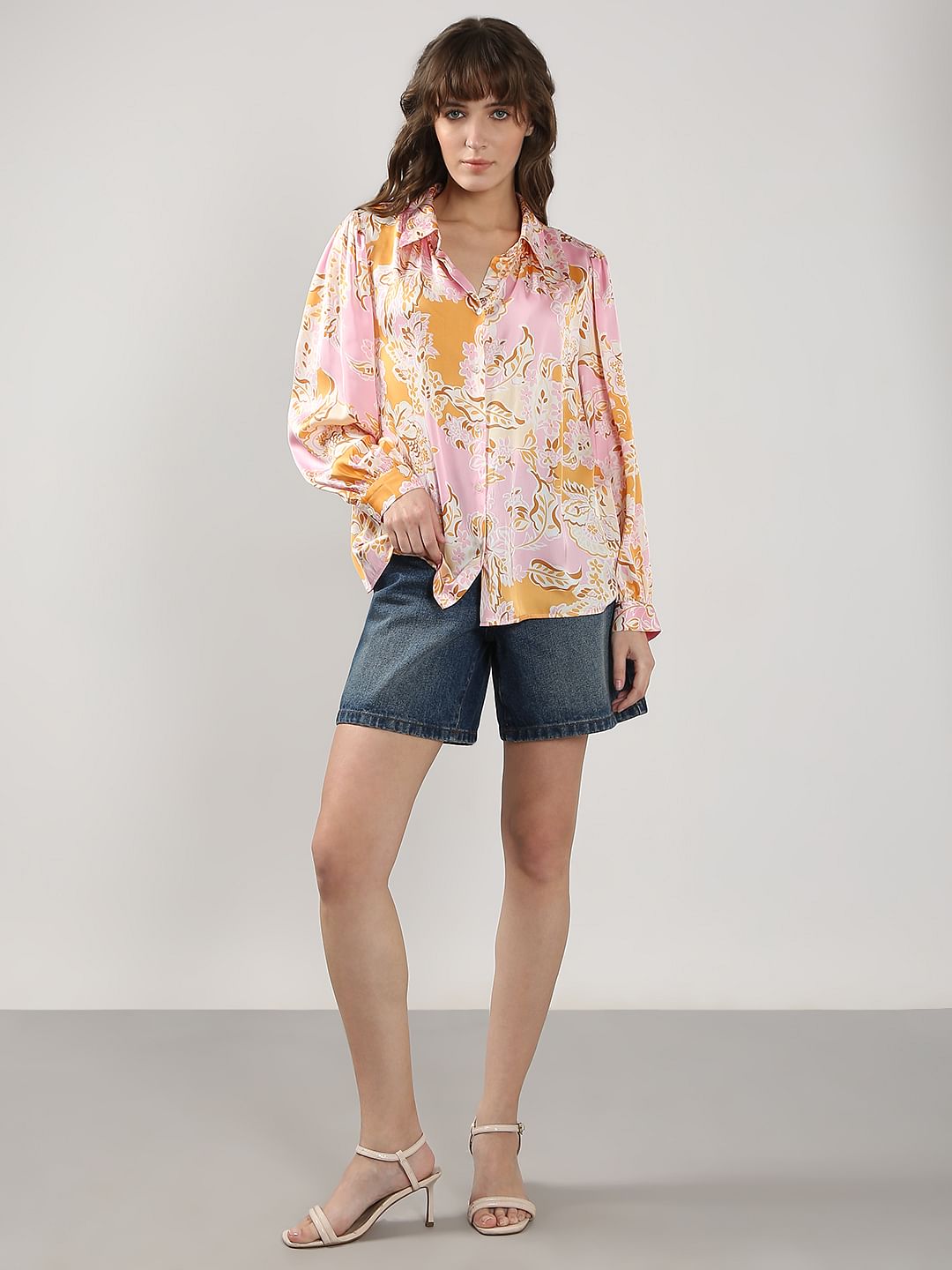 Pink Floral Print Shirt