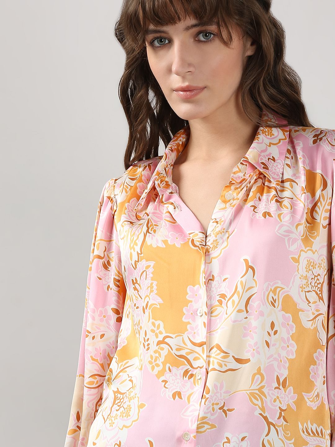 Pink Floral Print Shirt