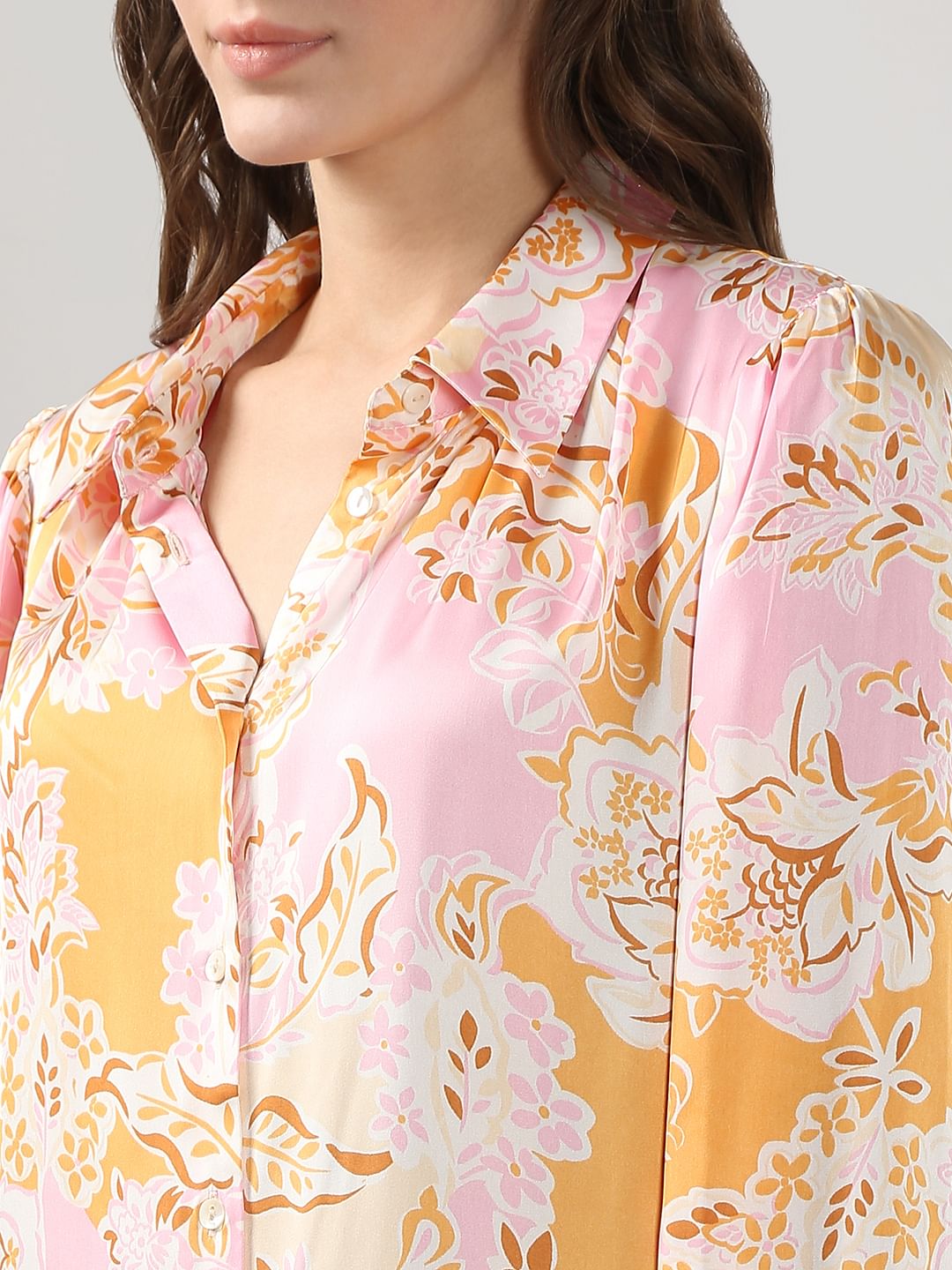 Pink Floral Print Shirt