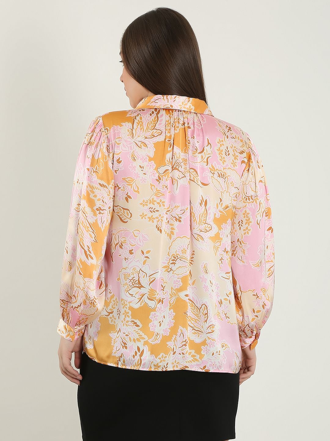 Curve Pink Printed Shirt