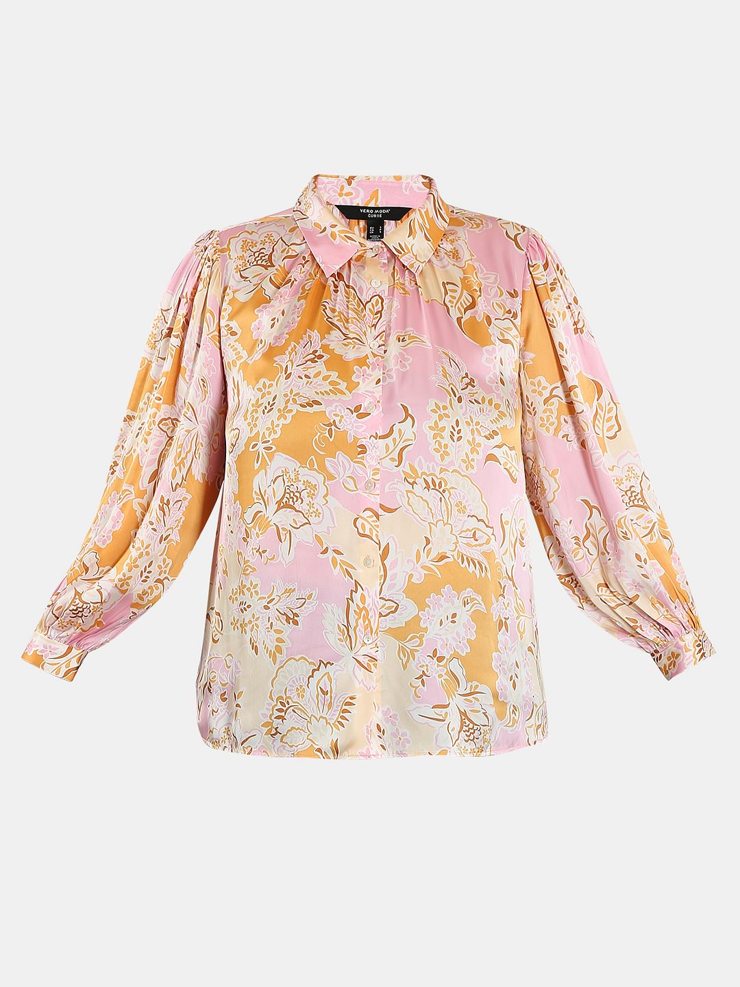 Curve Pink Printed Shirt