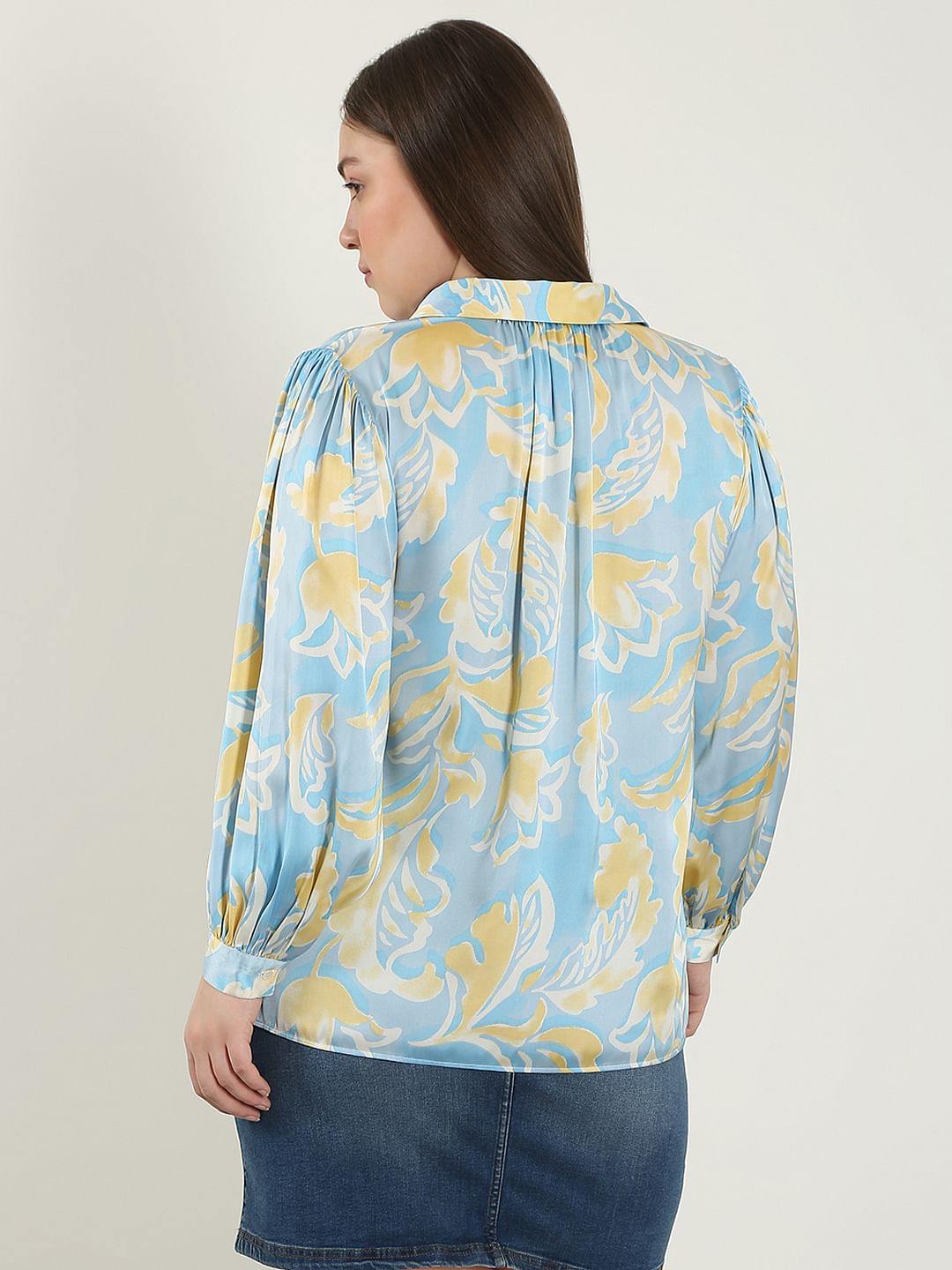 Curve Blue Printed Shirt