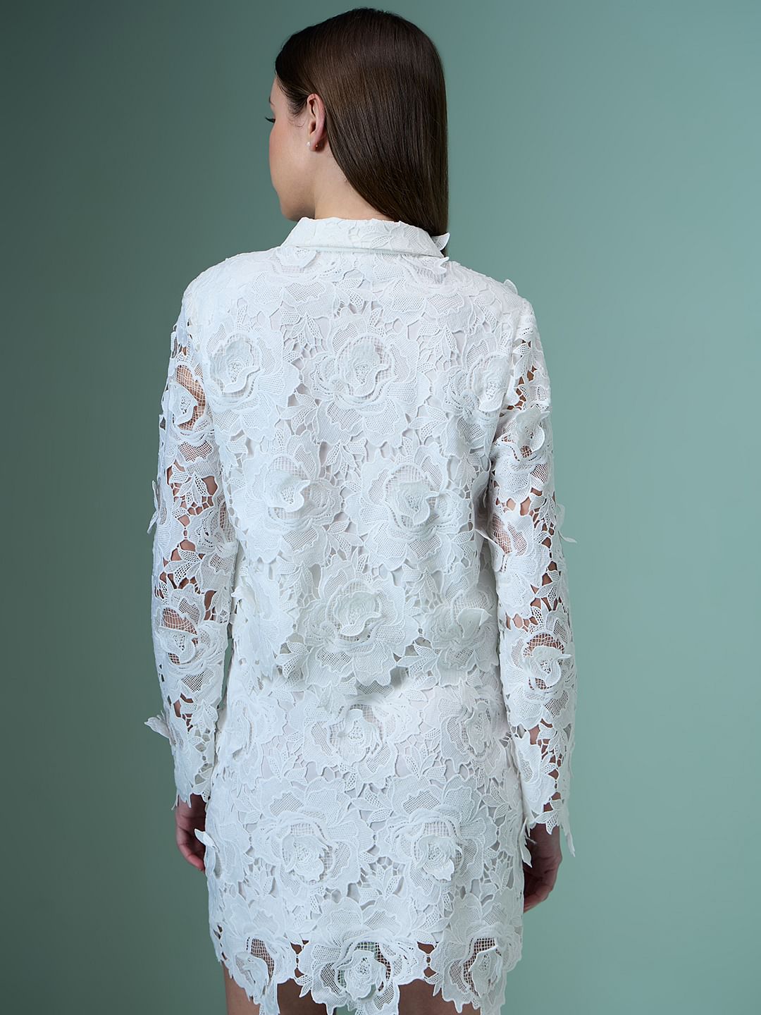 Marquee White Lace Co-Ord Set Shacket