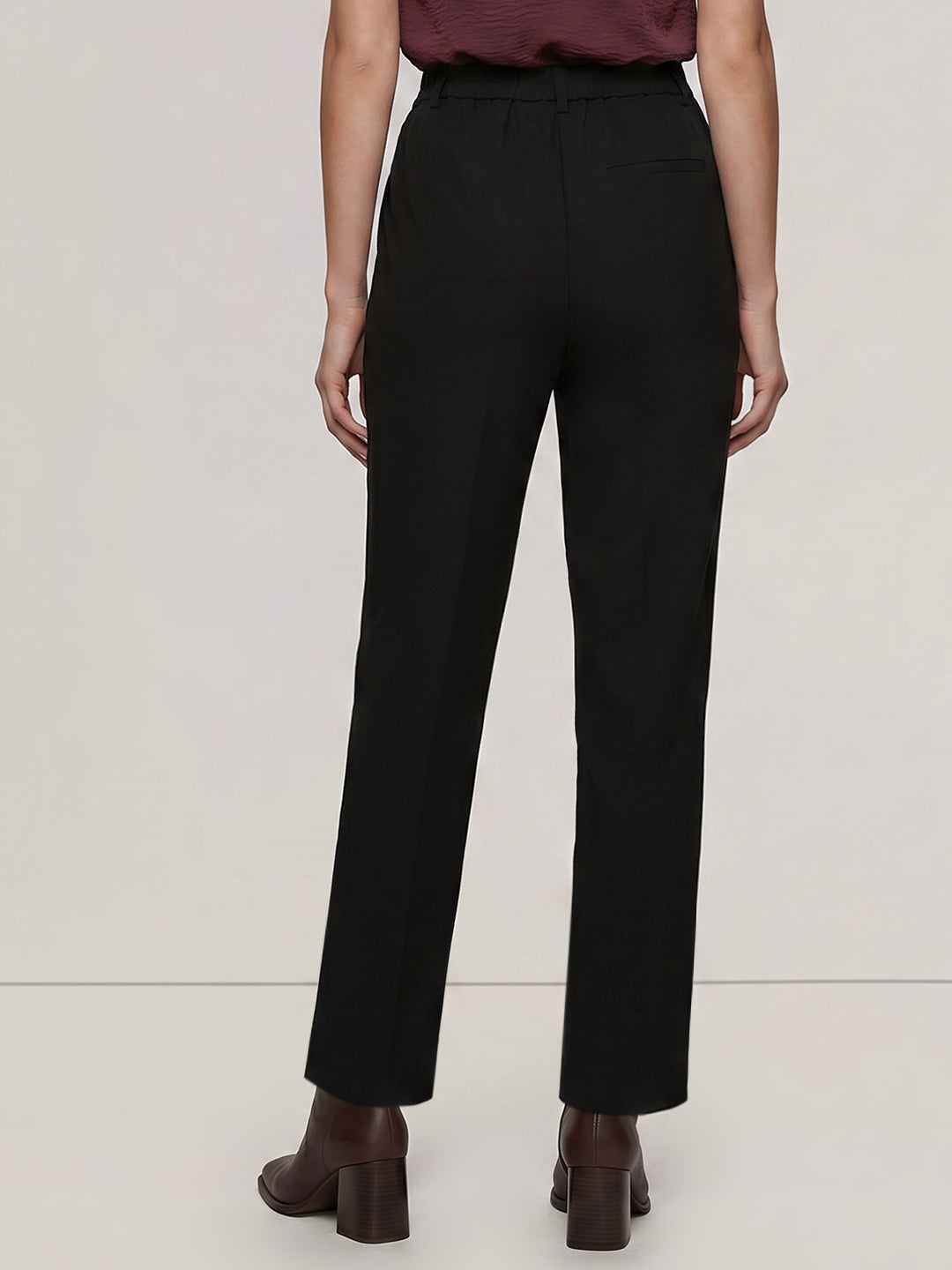 Cropped Slim Fit Tailored Pants