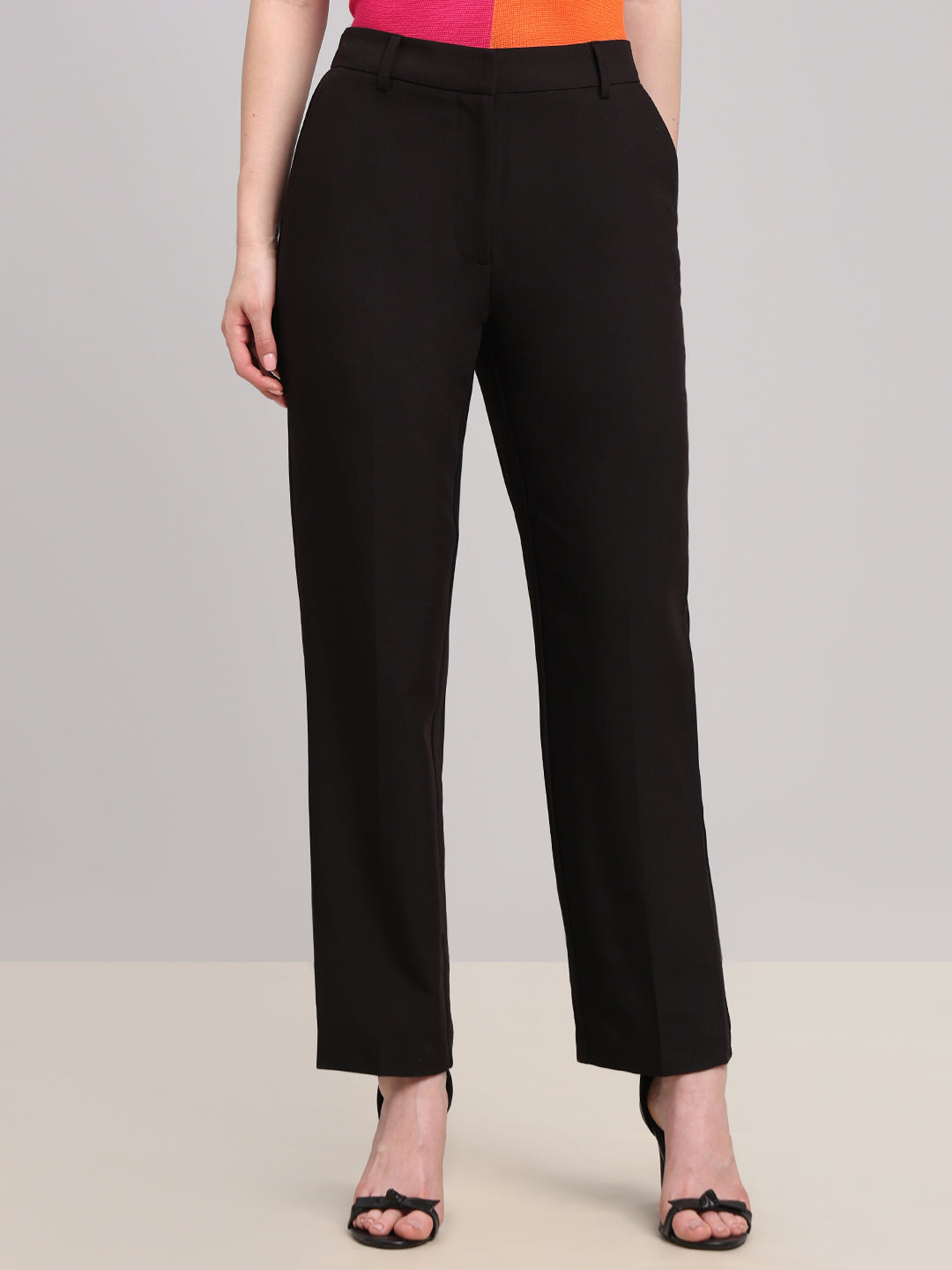Black Straight Fit Pants