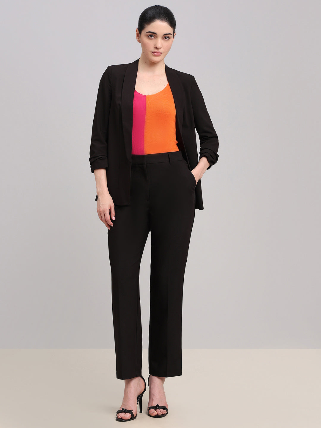 Black Straight Fit Pants