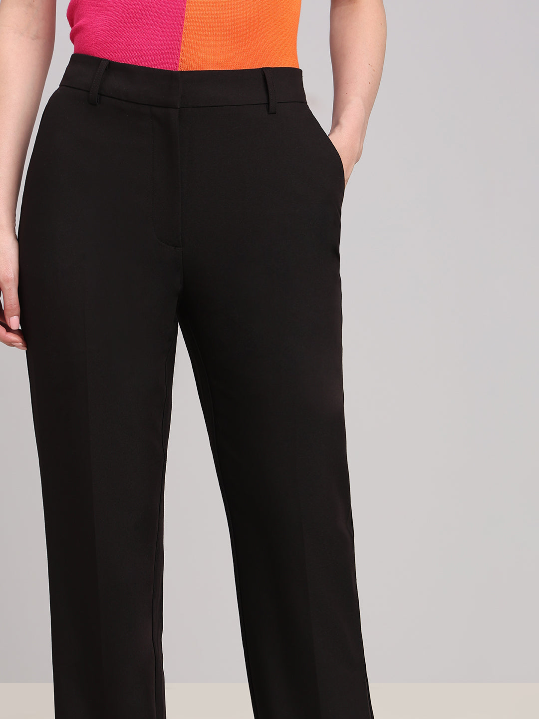 Black Straight Fit Pants