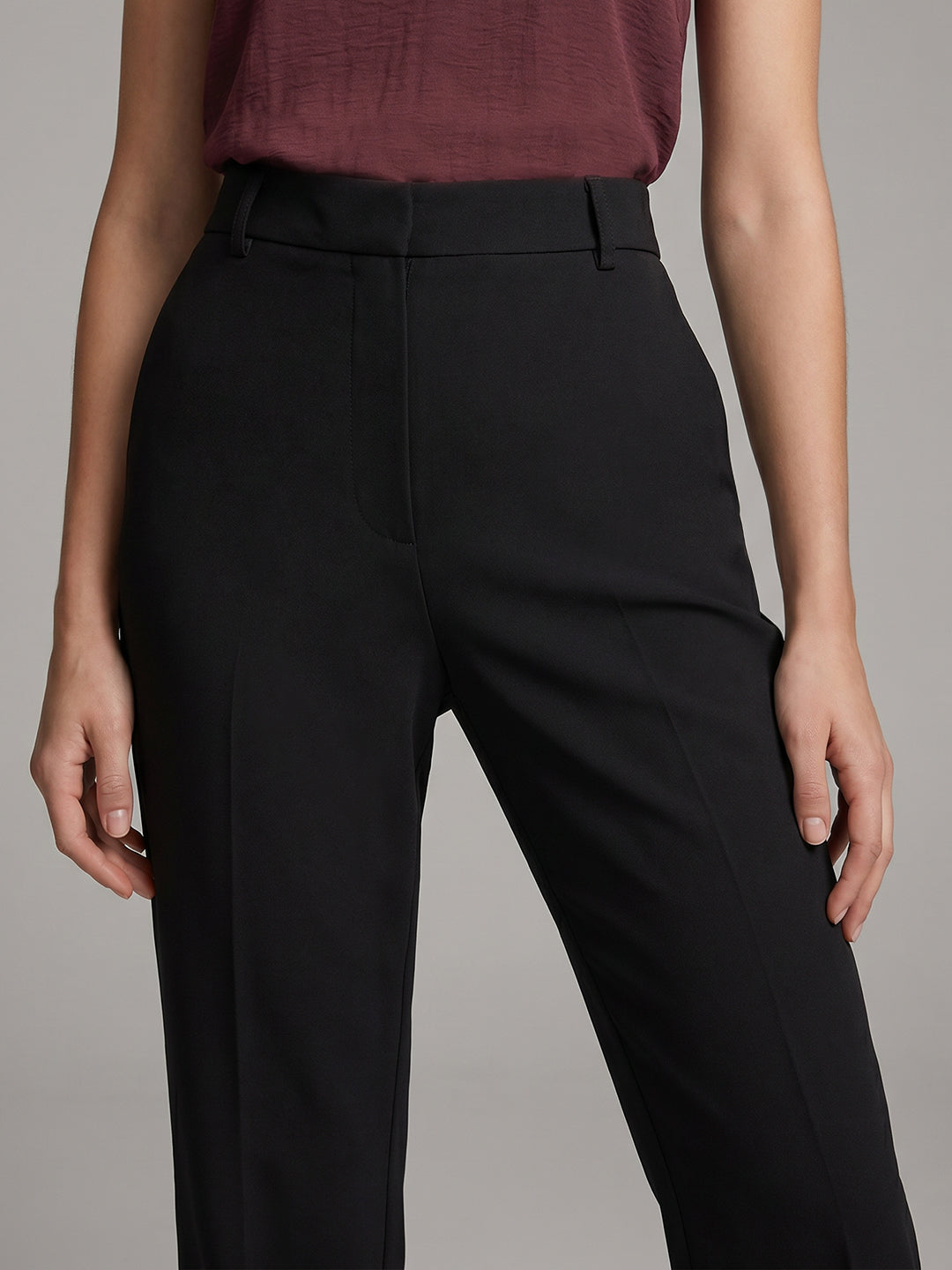 Black Straight Fit Pants