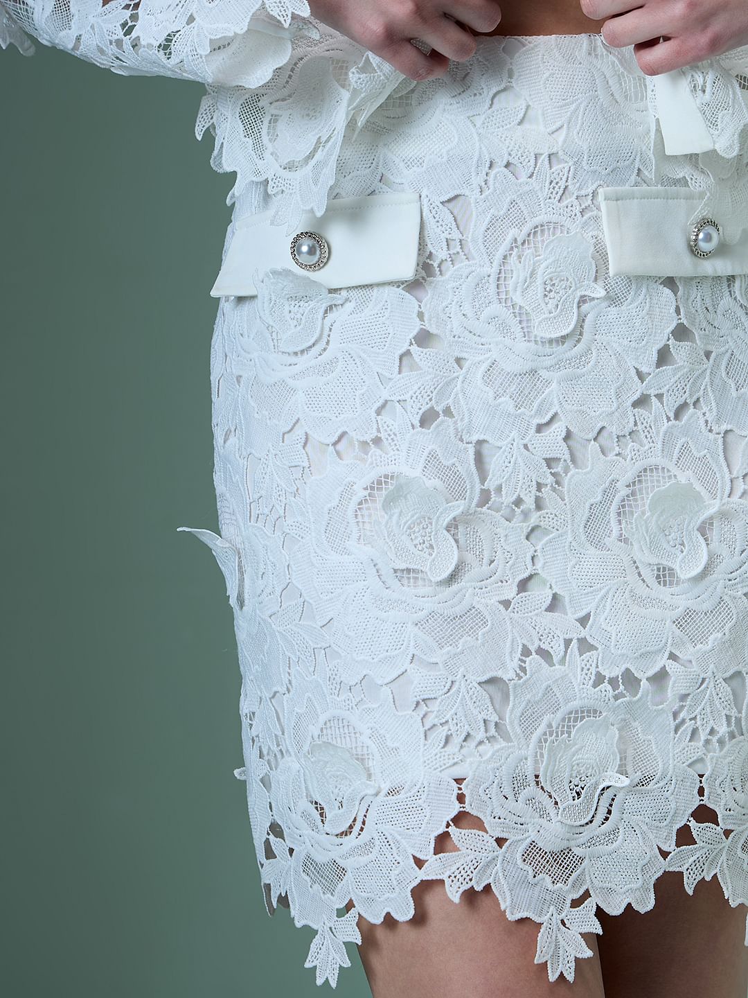 Marquee White Lace Co-Ord Set Skirt