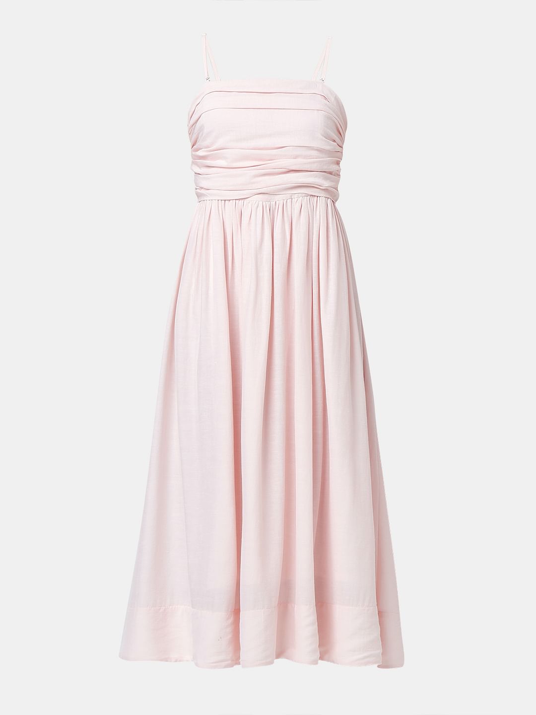 Light Pink Bow Detail Strappy Dress