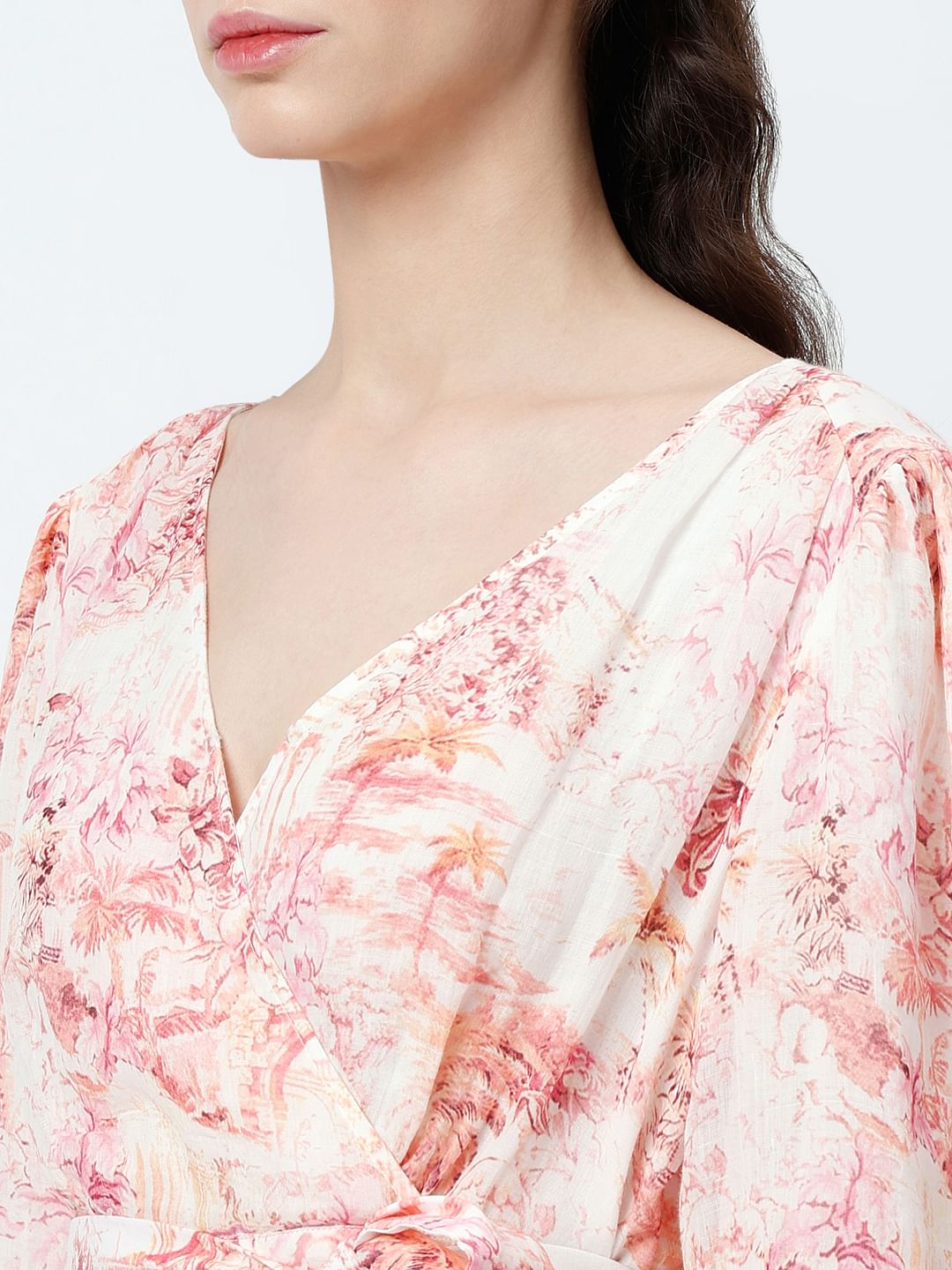 Pink Floral Print Maxi Dress